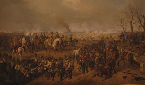Field Marshal Radetzky and his staff at the Battle of Novara
