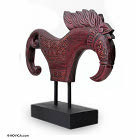 Jaran Kepang Wood Horse Sculpture