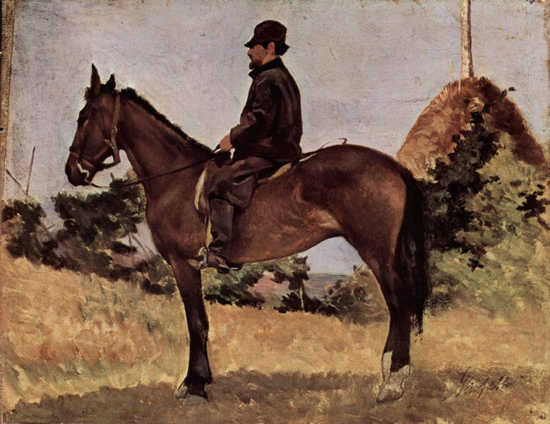 Diego Martelli mounted on horseback - Giovanni Fattori
