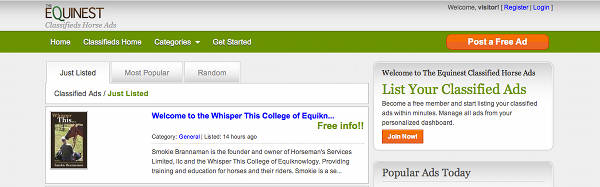 The Equinest Horse Classifieds