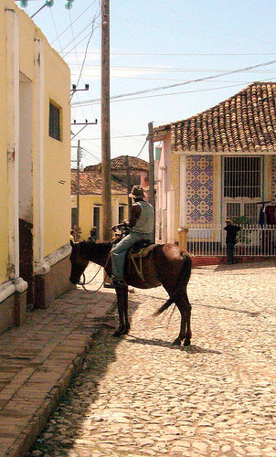Horses and rider in Cuba