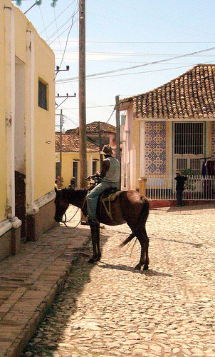 Horses and rider in Cuba Horses and rider in Cuba