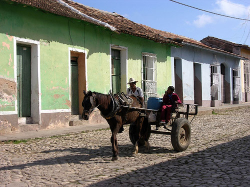 Horse and cart in Cuba