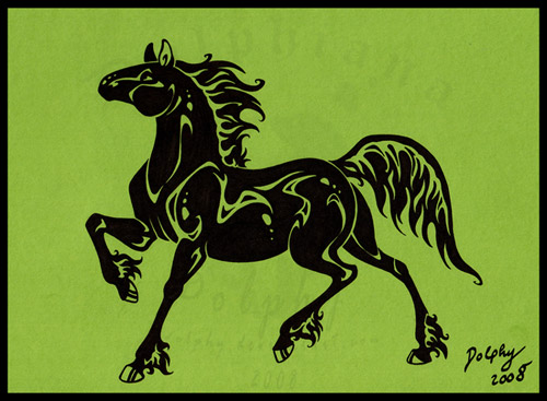 Tribal Horse, horse artwork