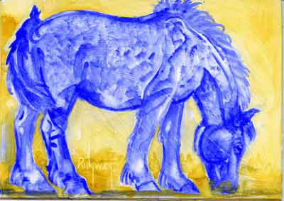 Blue Roan Draft Horse
