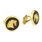 Gurhan Intaglio with Gold Inlay Horse Cuff Links