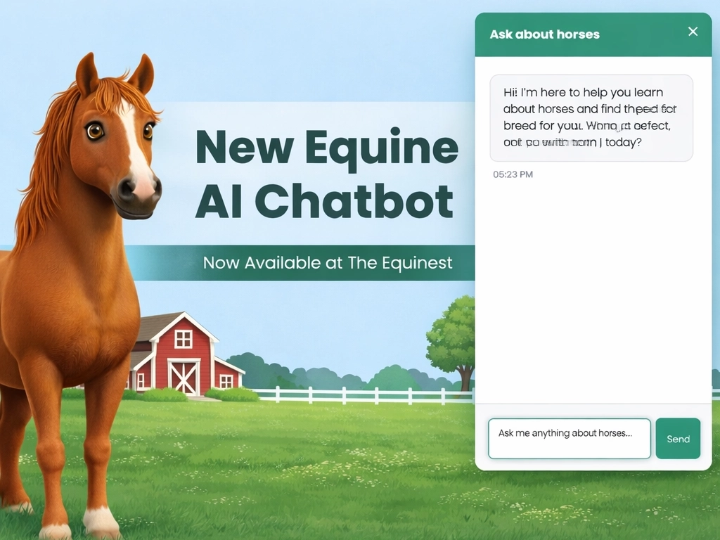 Graphic showing the chatbot and a horse