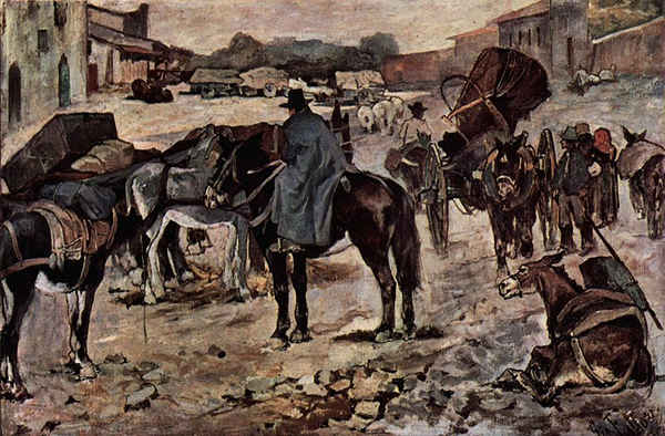 Dorfstrasse With Farmers, Mules and Dealers