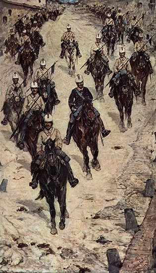 Cavalry Corps on a Village Street
