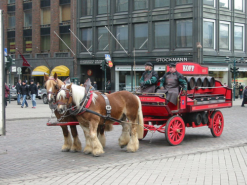 Horses and wagon in Finland Horses and wagon in Finland