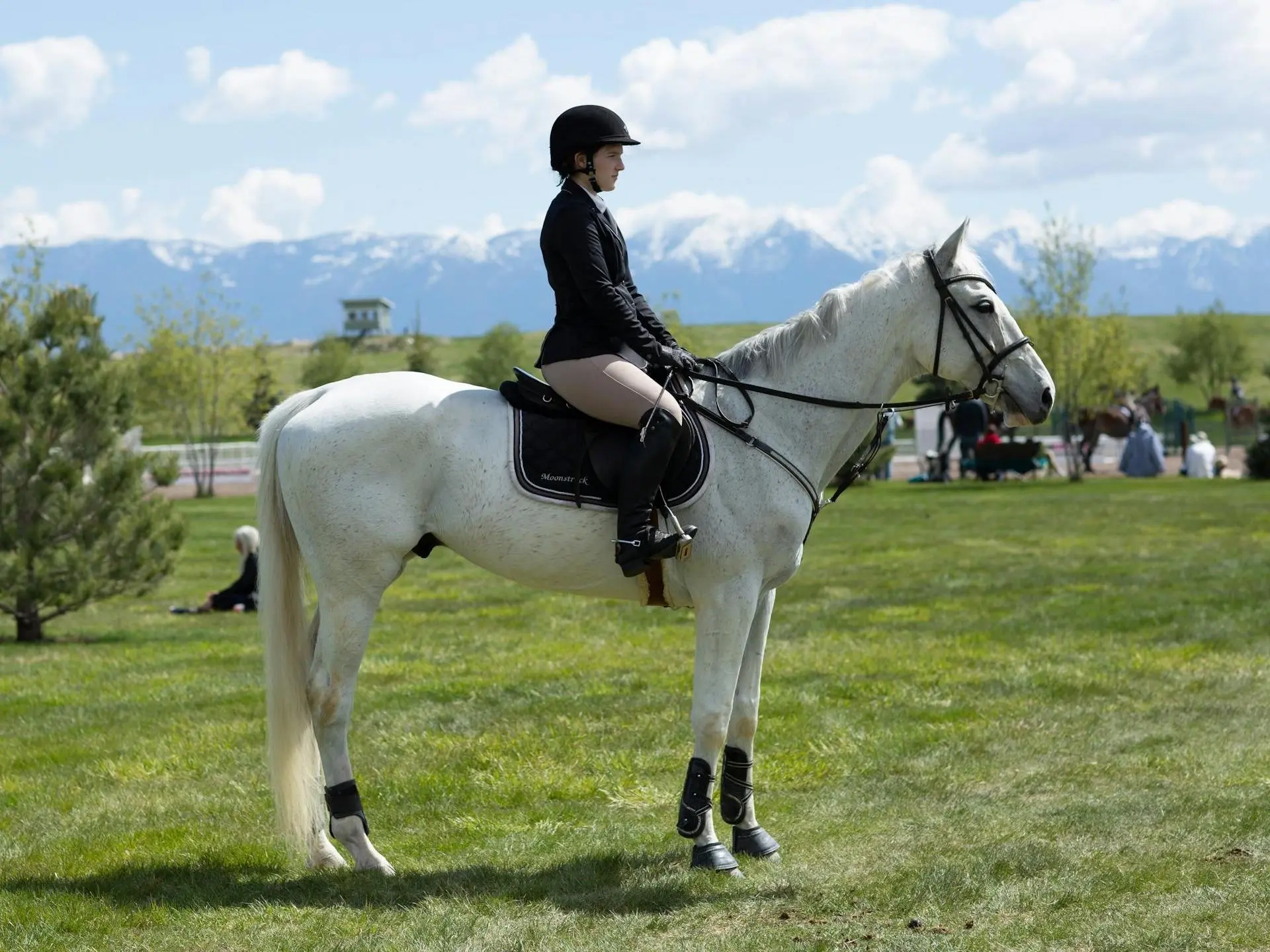 woman standing with a horse