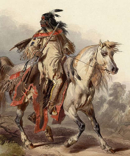Blackfoot Indian on Horseback - Karl Bodmer