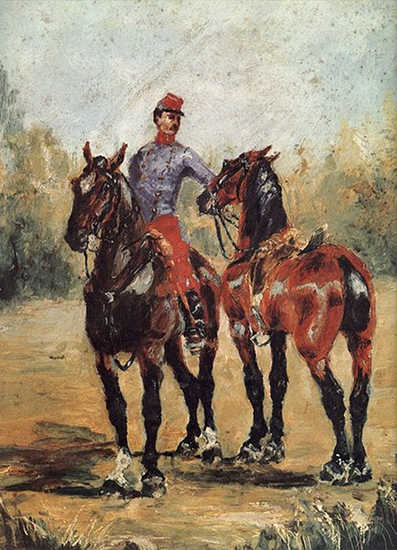 Groom with Two Horses