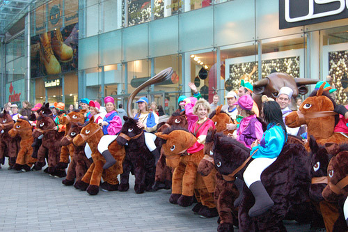 People in horse costumes