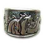 Silver Antiquity Horse Ring