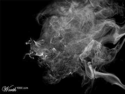 Photoshopped smoke horse