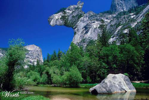 Horse Mountain Photoshopped Horse rock