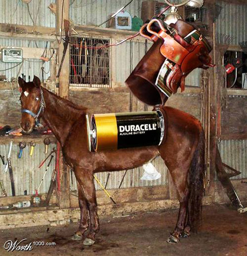 Photoshopped Horse with battery