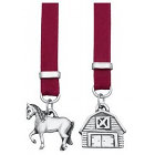 Horse & Barn Pewter & Ribbon Bookmark