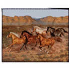 Southwest Horse Fleece Throw Blanket