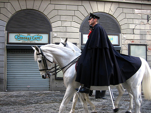 On Mounted Patrol in Italy Horse in Italy