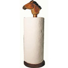 Wood Carved Horse Paper Towel Holder