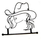 Cowgirl Metal Bronze Towel Rack
