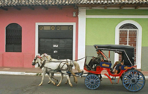 Horses with carriage in Nicaragua Horse in Nicaragua