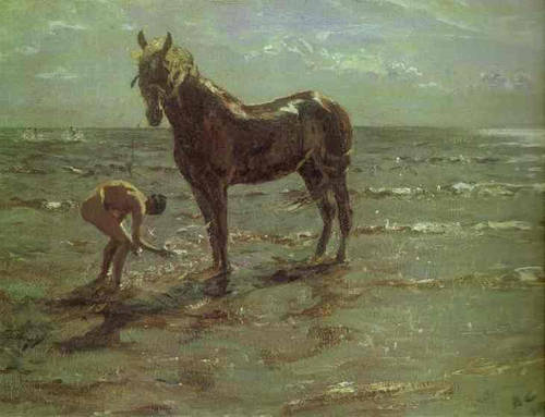 Bathing of a Horse - Valentin Serov Bathing of a Horse - Valentin Serov