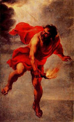 Prometheus with the fire of Olympus