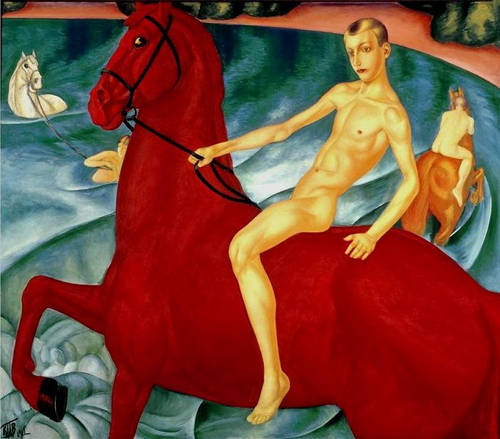Bathing of A Red Horse - Kozma Petrov Vodkin