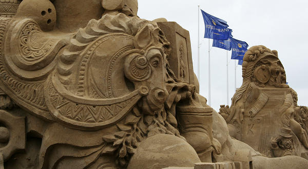 Horse sand sculpture Horse sand sculpture