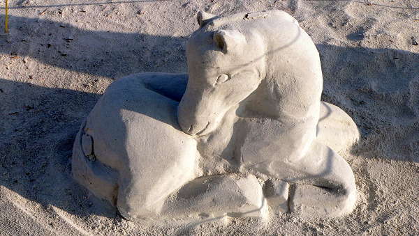 Horse sand sculpture