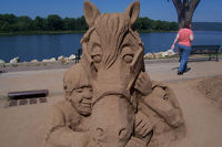 Horse sand sculpture