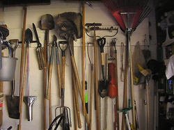 Sure, I have a few extra... A row of shovels and rakes