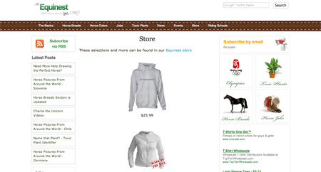 The Equinest Store Screenshot