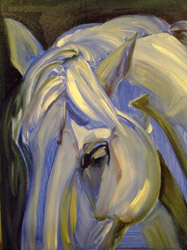 Abstract Horse In Blue