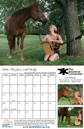June Page of the 2010 Unbridled Beauties Calendar