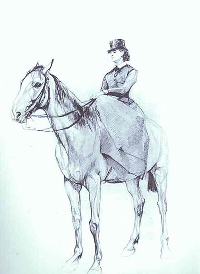 Maria Mamontova Riding a Horse