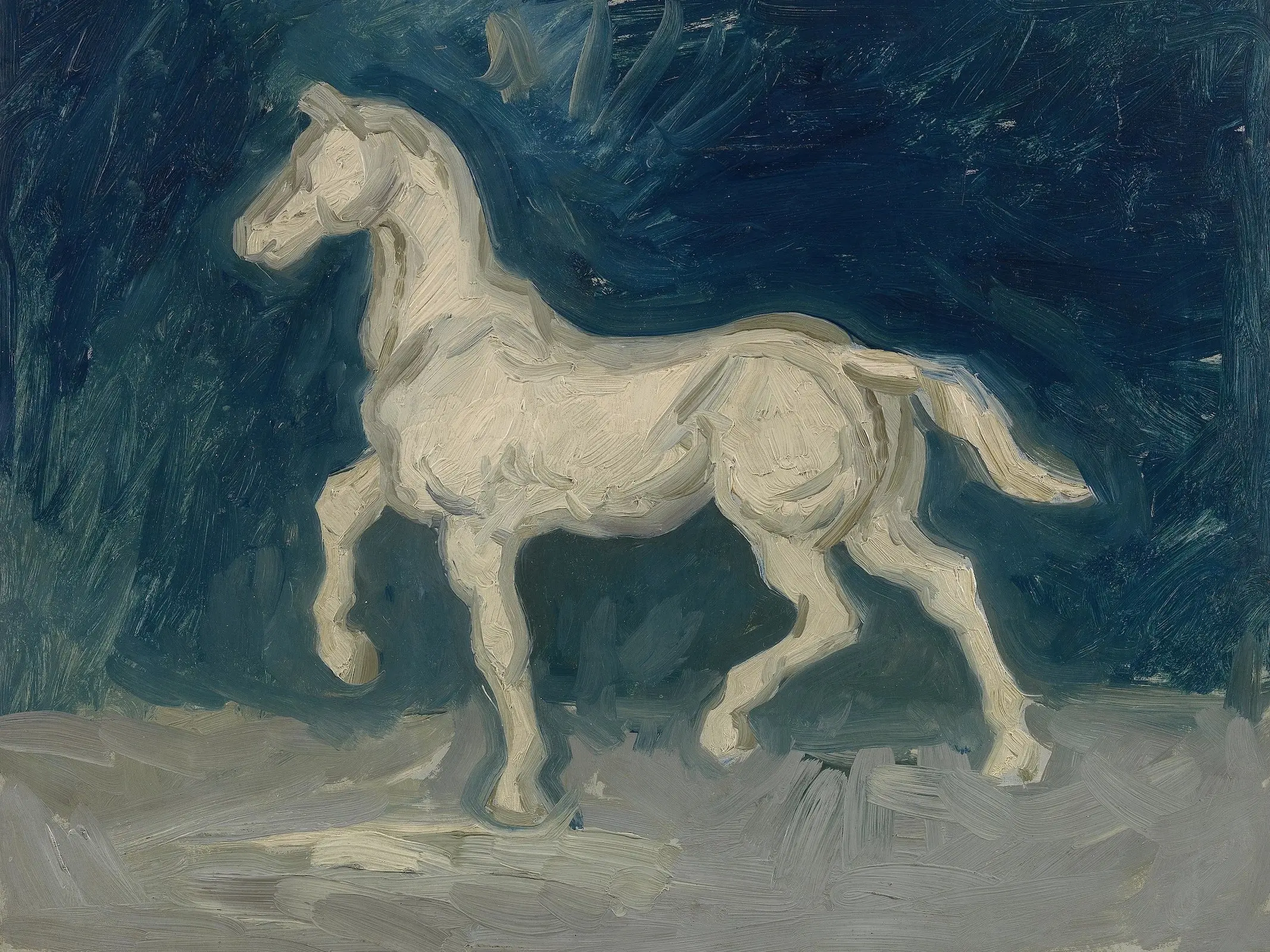 Plaster Statuette of A Horse