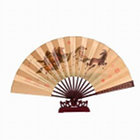 Horse Design Silk Fan With Stand