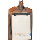 Wooden Horse Clip Board With Pen & Notepad